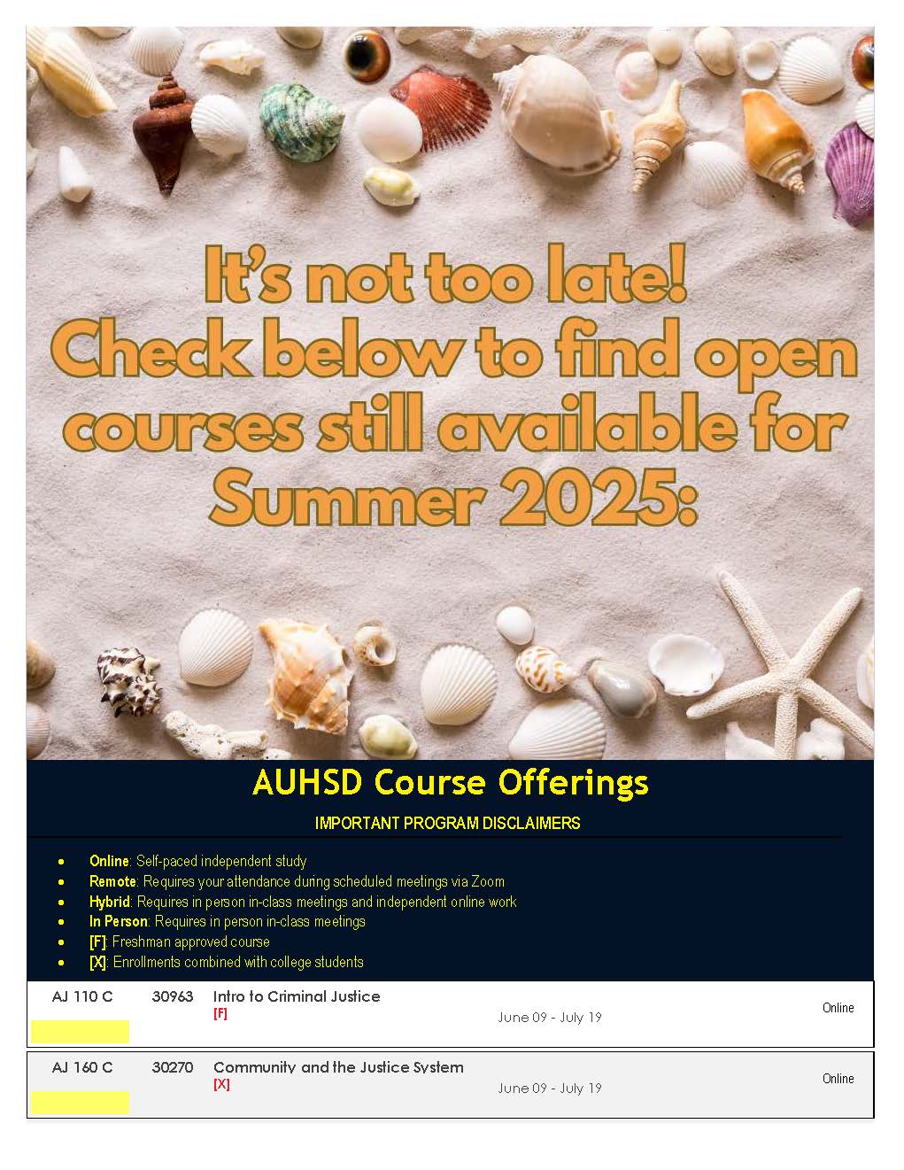 Summer Course Flyer